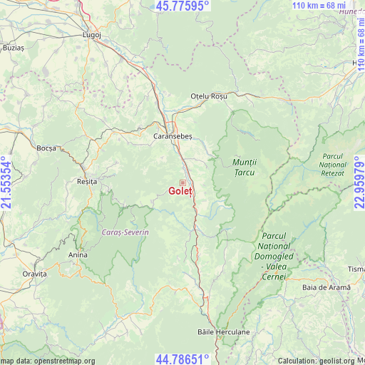 Goleț on map