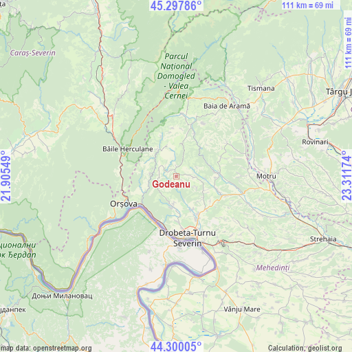 Godeanu on map