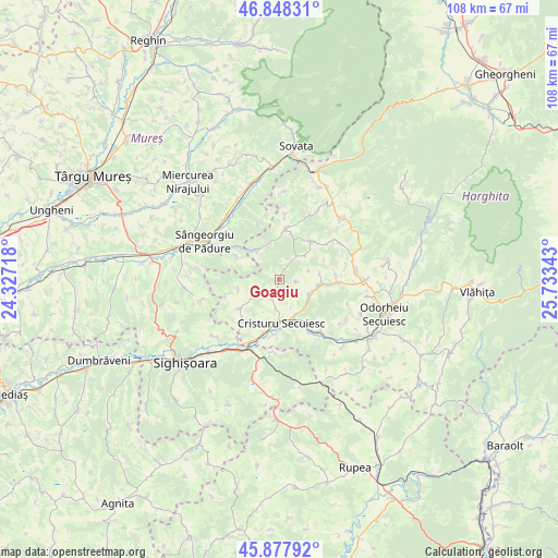 Goagiu on map