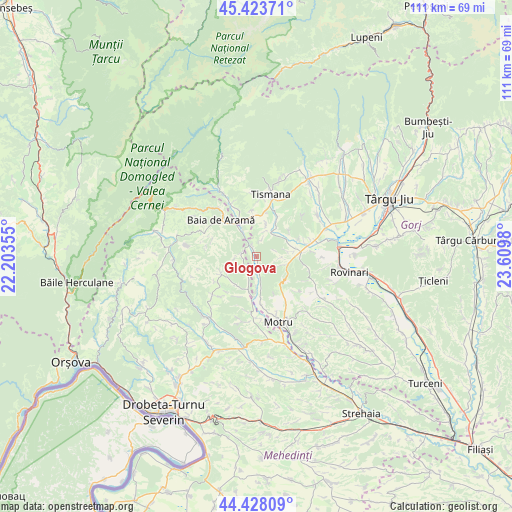 Glogova on map