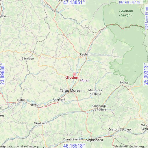 Glodeni on map