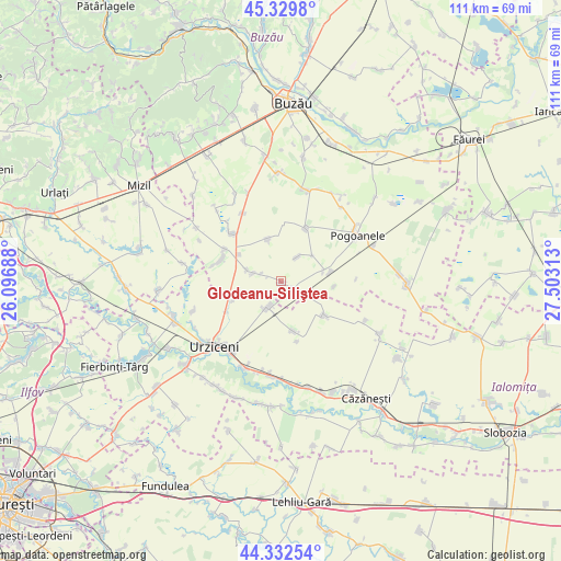 Glodeanu-Siliştea on map