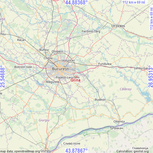 Glina on map