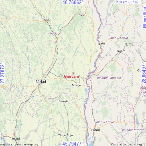 Giurcani on map