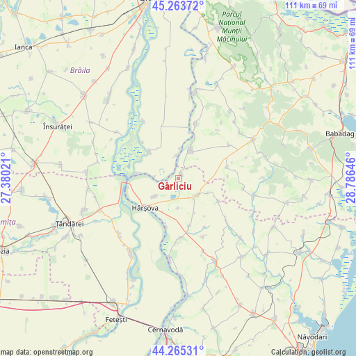 Gârliciu on map