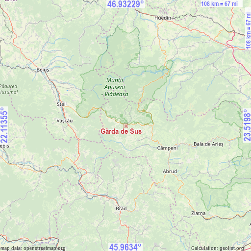 Gârda de Sus on map