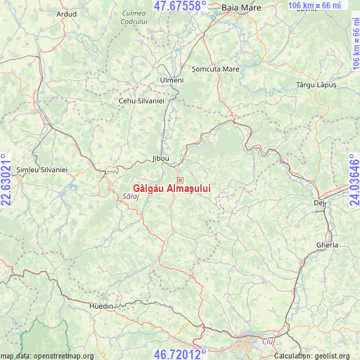 Gâlgău Almaşului on map