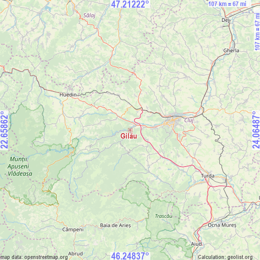 Gilău on map