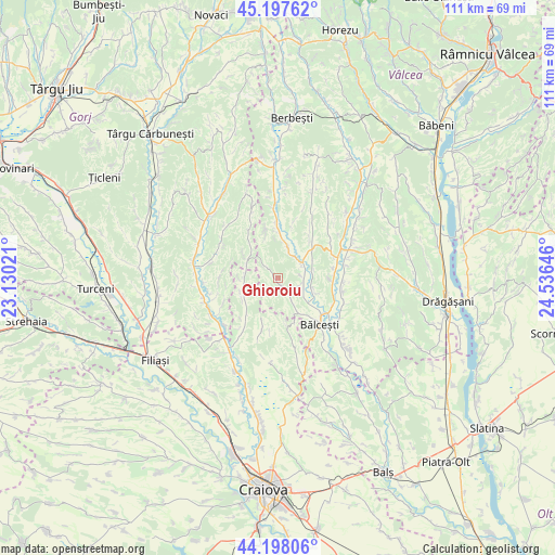 Ghioroiu on map