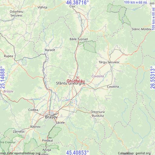 Ghidfalău on map