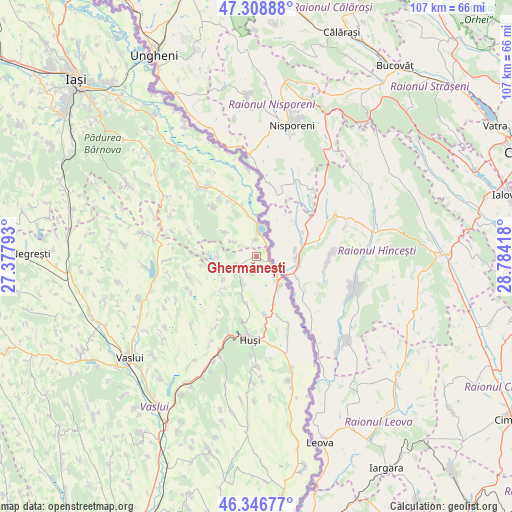 Ghermănești on map