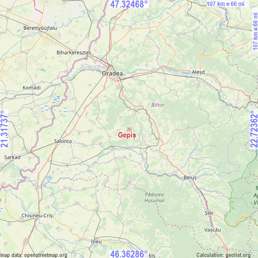 Gepiș on map