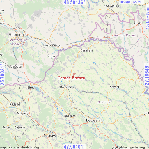 George Enescu on map
