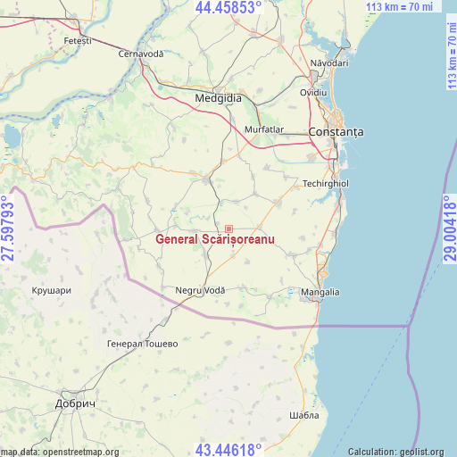 General Scărișoreanu on map