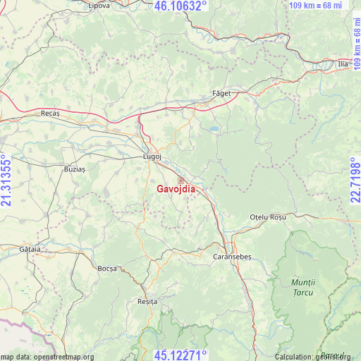 Gavojdia on map
