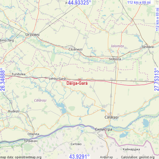 Dâlga-Gară on map