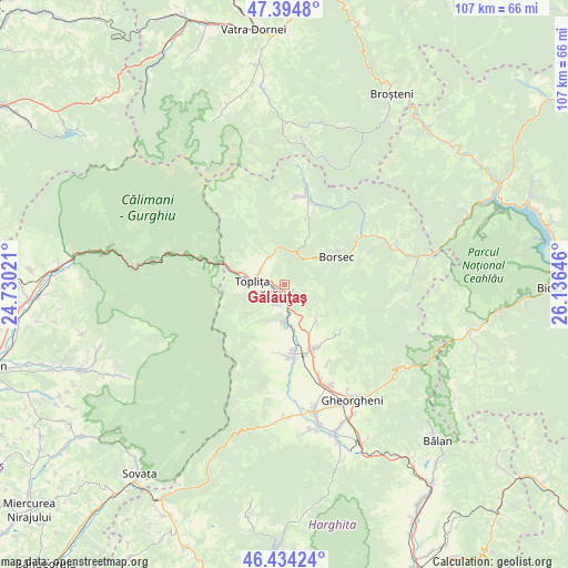 Gălăuţaş on map