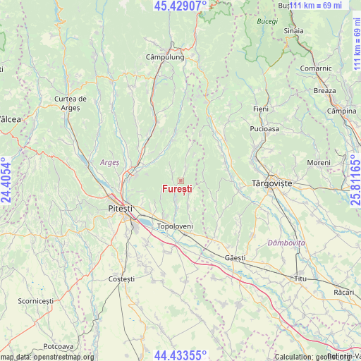 Furești on map