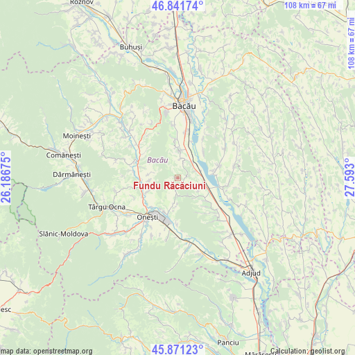 Fundu Răcăciuni on map