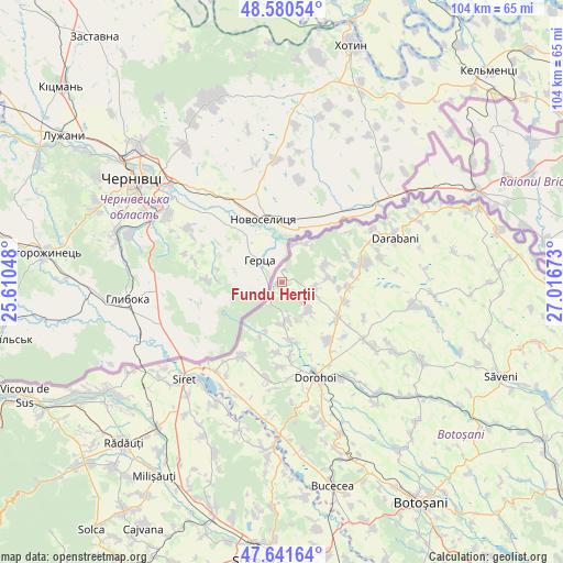 Fundu Herții on map