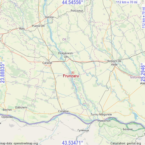 Frunzaru on map