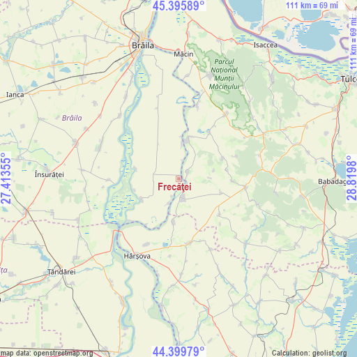 Frecăţei on map