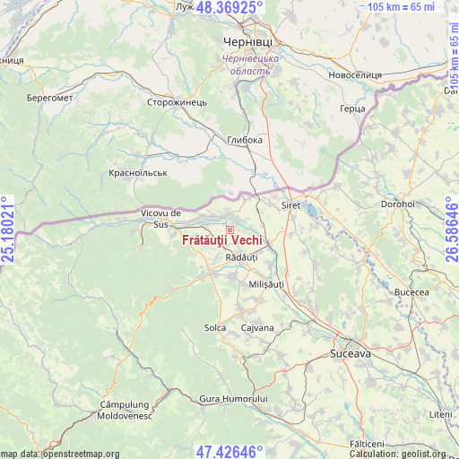 Frătăuţii Vechi on map