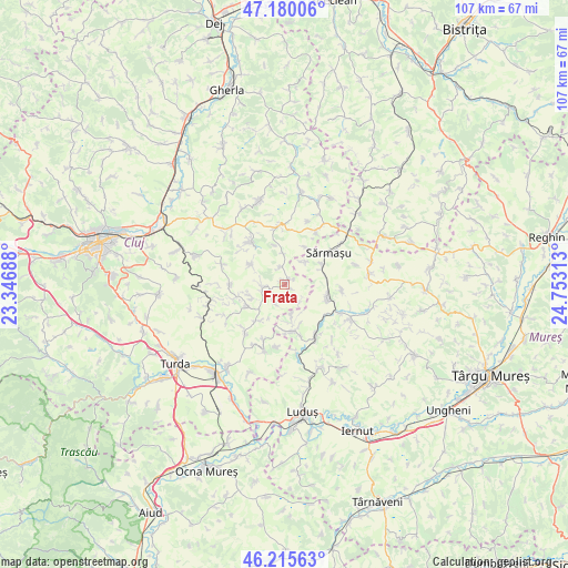 Frata on map