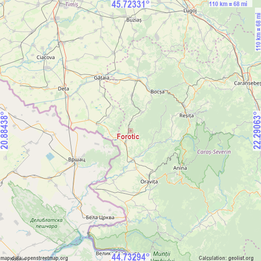 Forotic on map