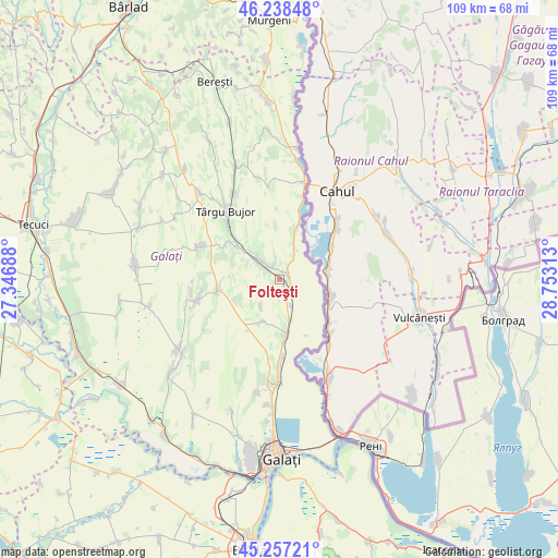 Folteşti on map