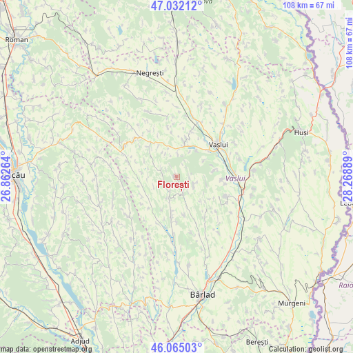 Florești on map