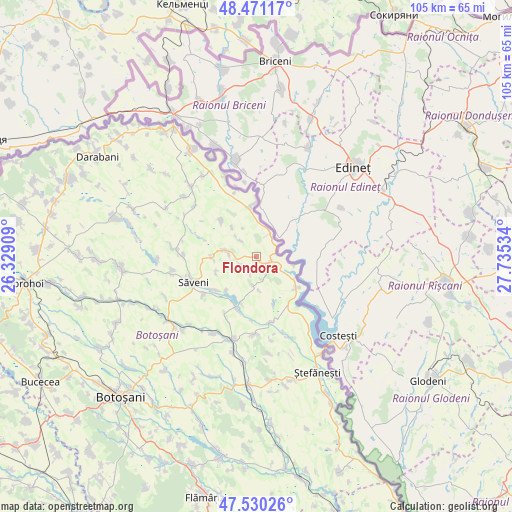 Flondora on map