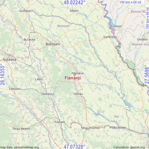 Flămânzi on map