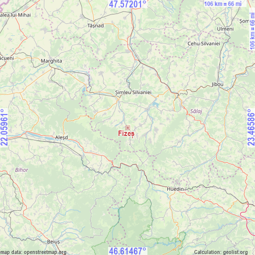 Fizeș on map