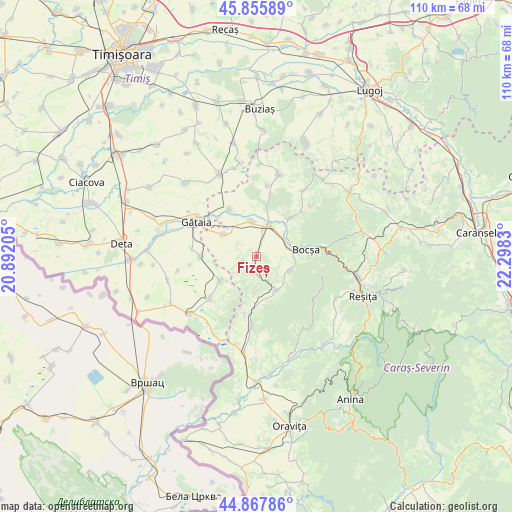 Fizeș on map