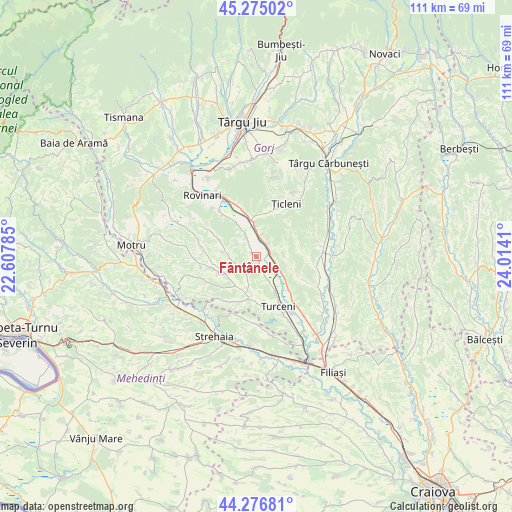 Fântânele on map