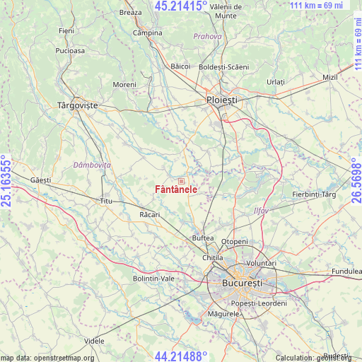 Fântânele on map