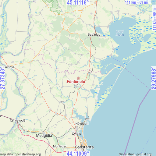 Fântânele on map