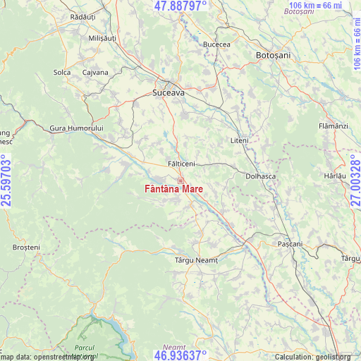 Fântâna Mare on map