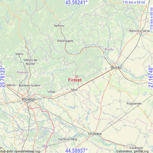 Fințești on map