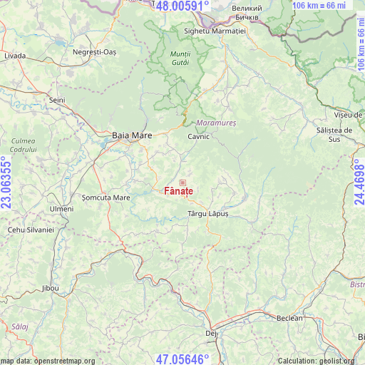 Fânațe on map