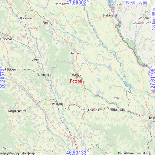 Fetești on map