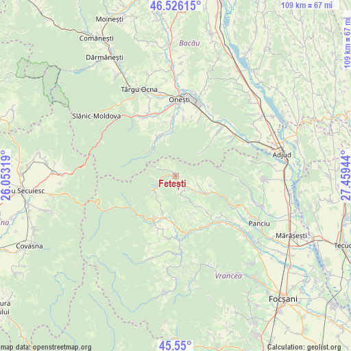 Fetești on map