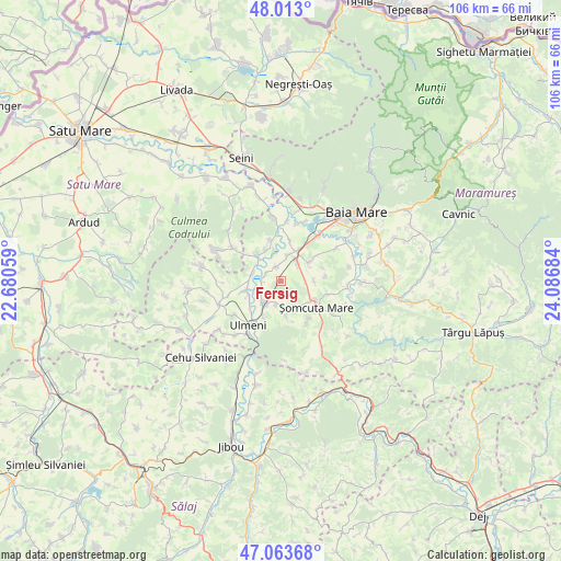 Fersig on map