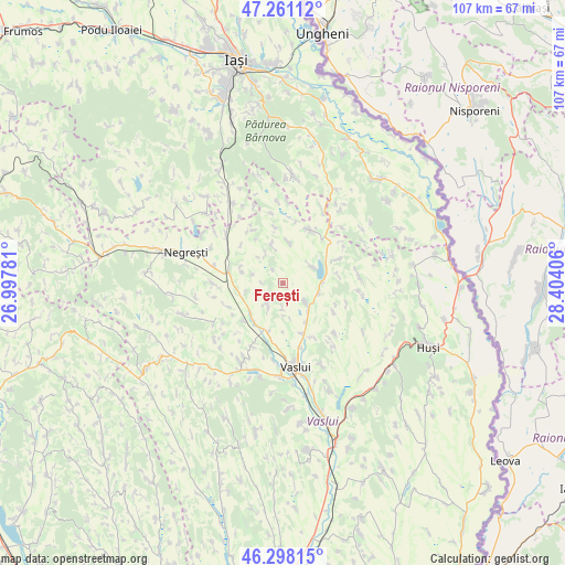 Ferești on map