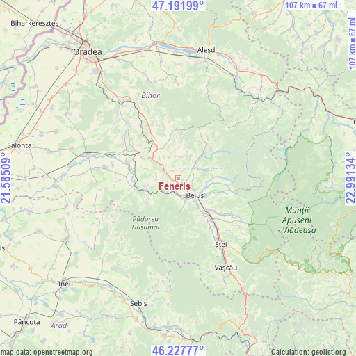 Feneriș on map