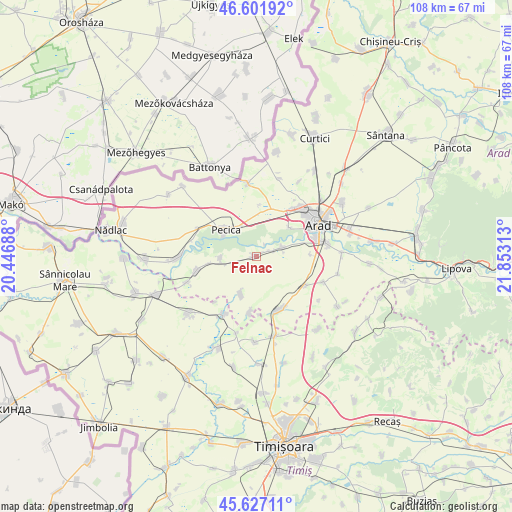 Felnac on map