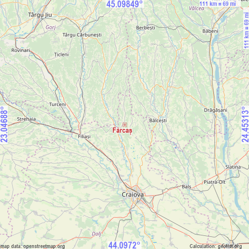 Fărcaș on map