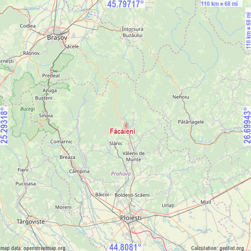 Făcăieni on map