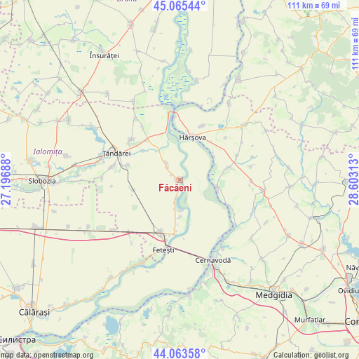 Făcăeni on map